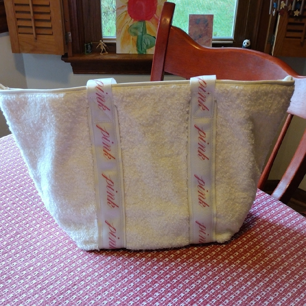 PINK Victoria's Secret Cream Tote with Pink Accents NWT
